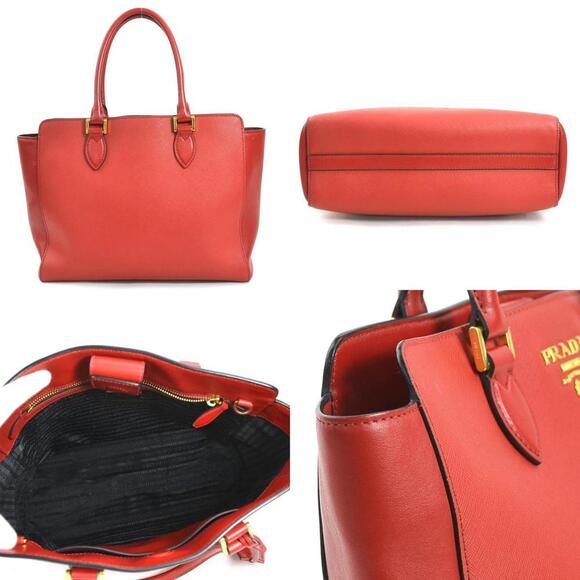 PRADA Red Leather Shoulder Bag - Picture 3 of 5